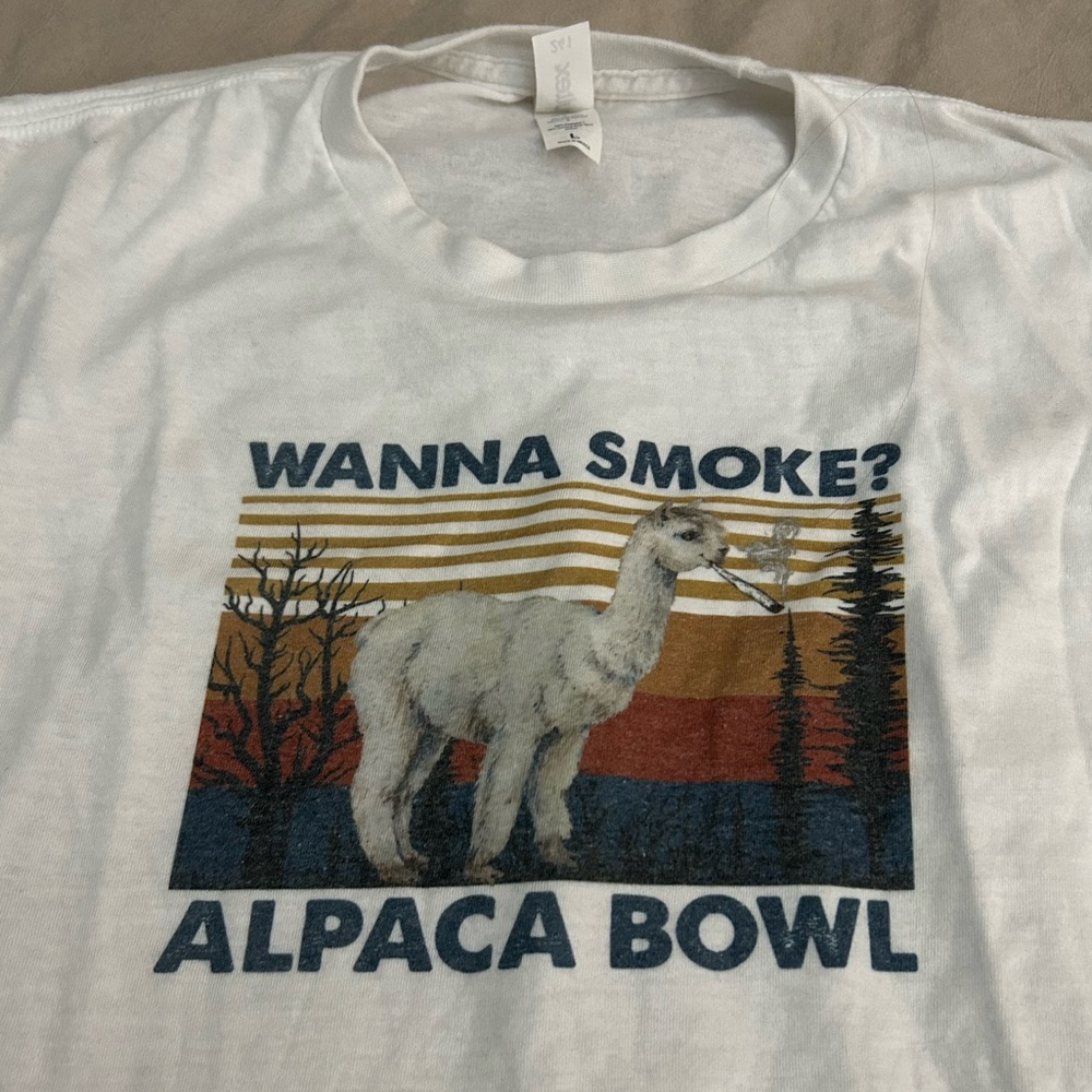Funny alpaca smoking tshirt